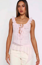 Chic White Lace Tie Backless Tank Top image 3