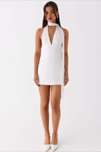 Deep V Backless Ribbon Cocktail Dress image 11