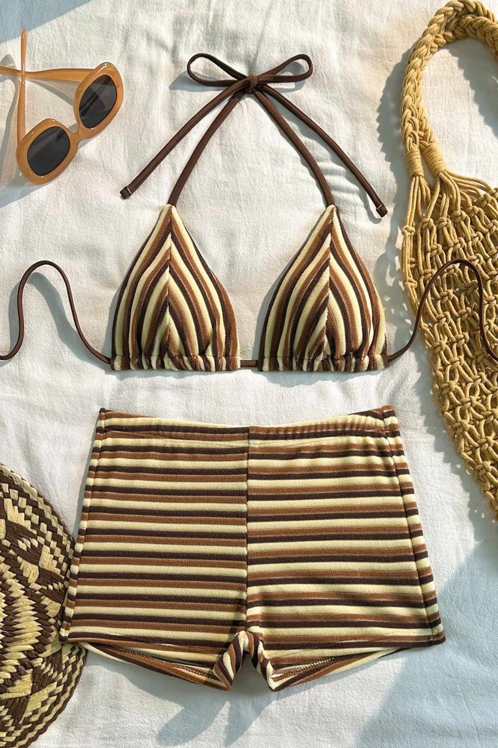 Striped Towel Cloth Fresh Bikini Set image 4