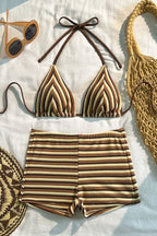 Striped Towel Cloth Fresh Bikini Set image 4