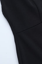 Black Contrast Lace U-Neck Split Backless Party Dress image 8