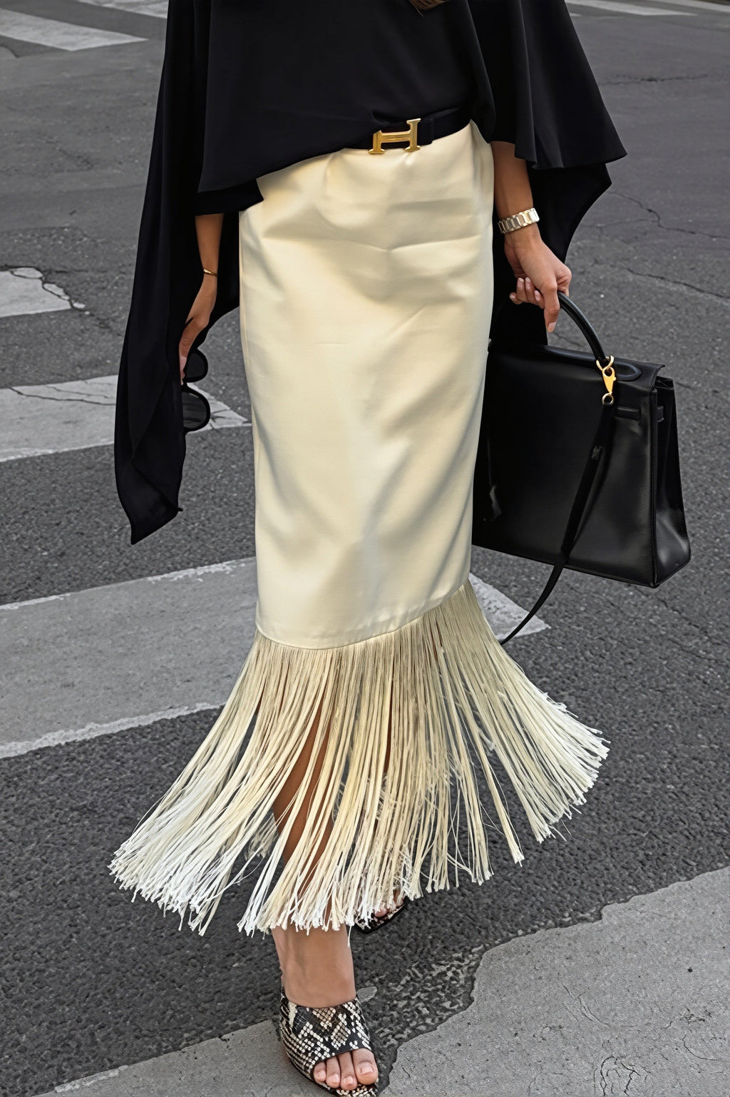 Elegant Tassel Straight Midi Skirt image 2