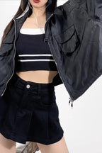 Cropped Cargo High Neck Coat image 8