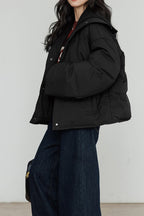 Knit Collar White Duck Down Puffer Jacket image 15