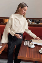 Chic Tie Detail Apricot Long Sleeve Blouse image 3