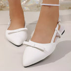 Adele Slingback Sandals detail view styled for Avrienne