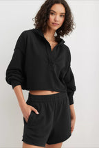 Chic Relaxed Solid V-Neck Hoodie image 17