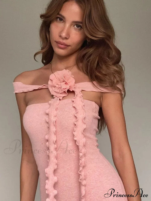 Bianca Bodycon Midi Dresses Graceful with Ruched and Rose Detail image 2