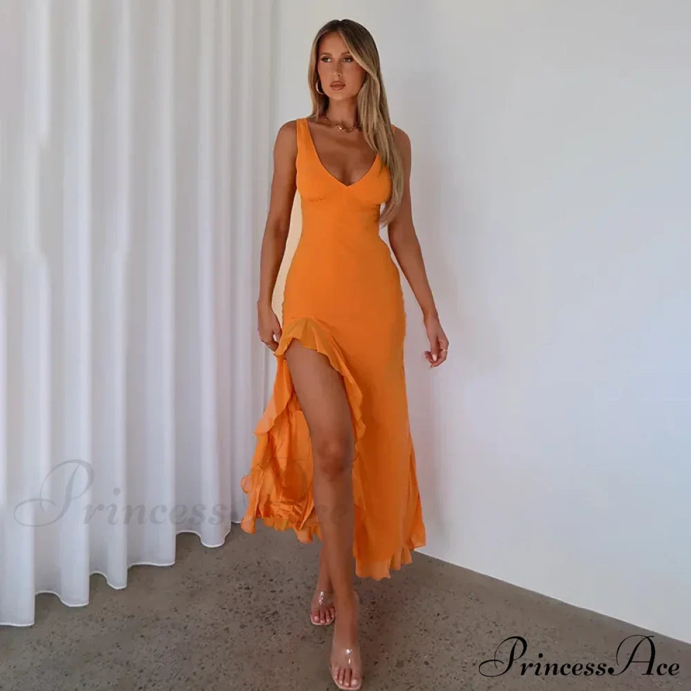 Bianca Slit Stylish Ruffled Maxi Dress image 13