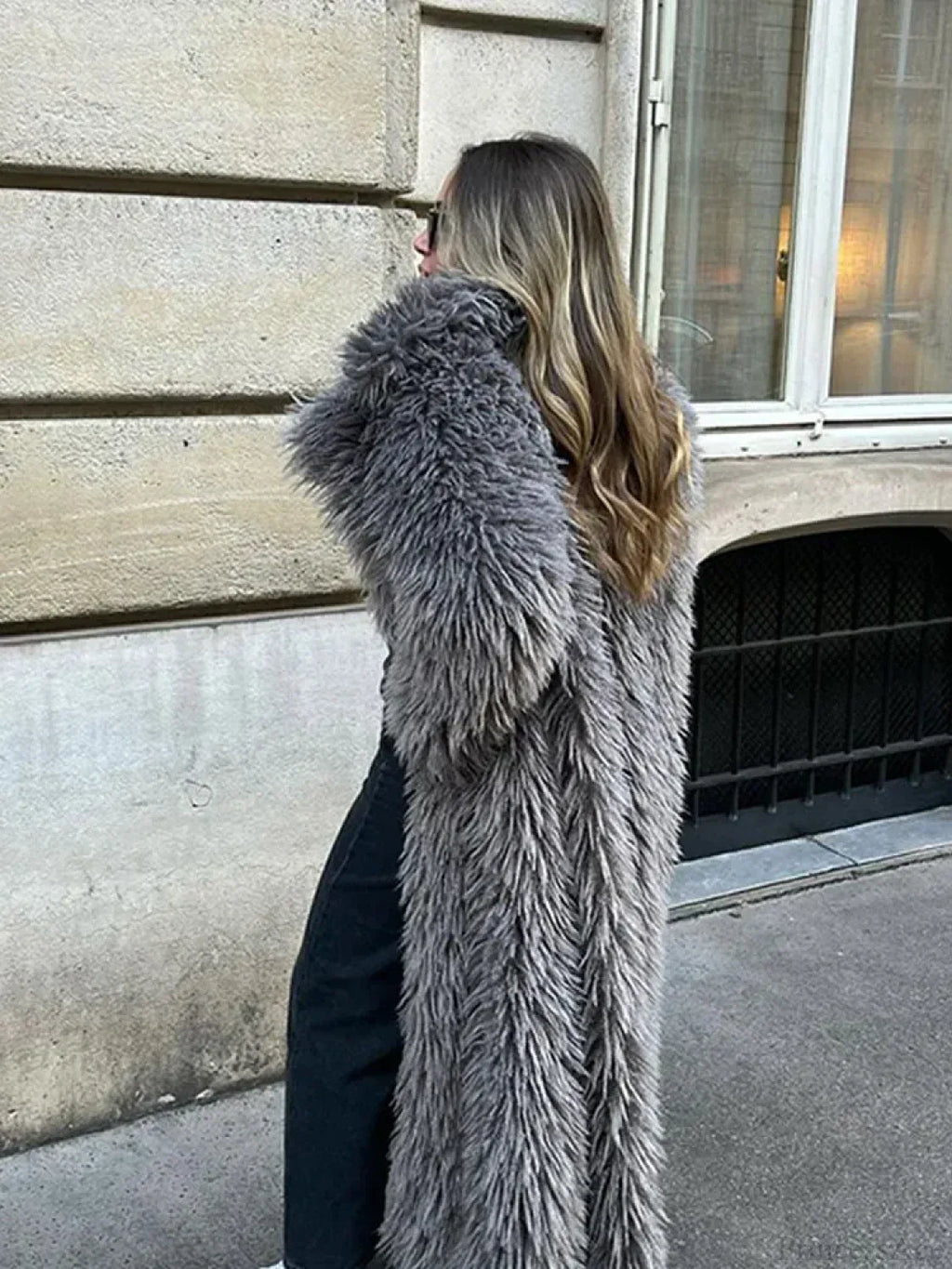 Big Lapel Long Fox Fur Coat image 2