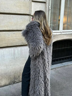 Big Lapel Long Fox Fur Coat image 2