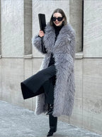 Big Lapel Long Fox Fur Coat image 3