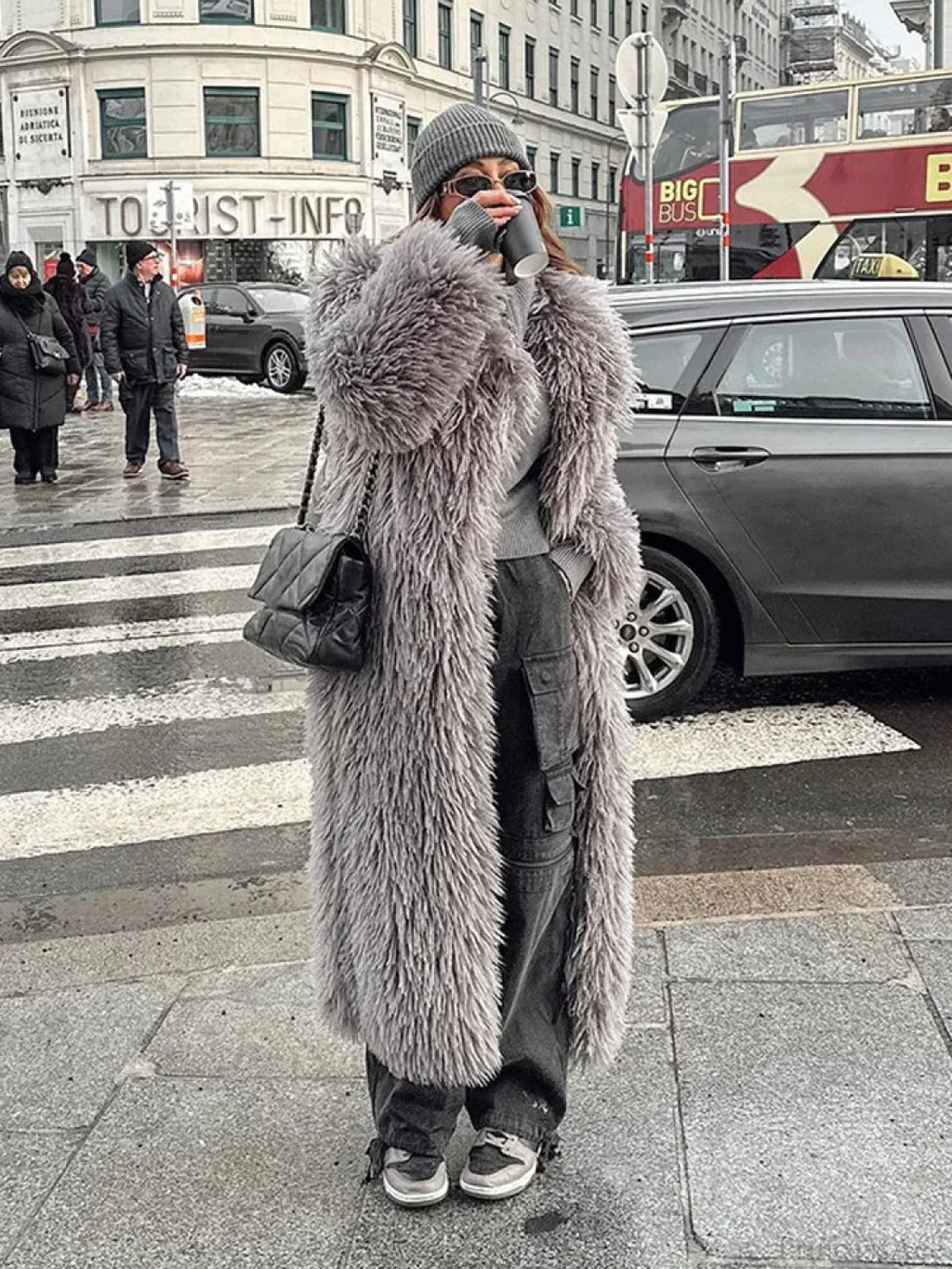 Big Lapel Long Fox Fur Coat image 5