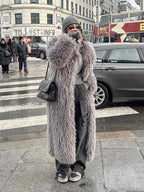 Big Lapel Long Fox Fur Coat image 5