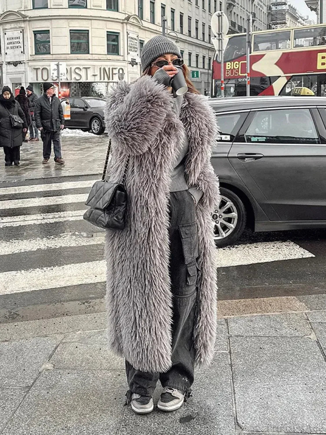 Big Lapel Long Fox Fur Coat image 5