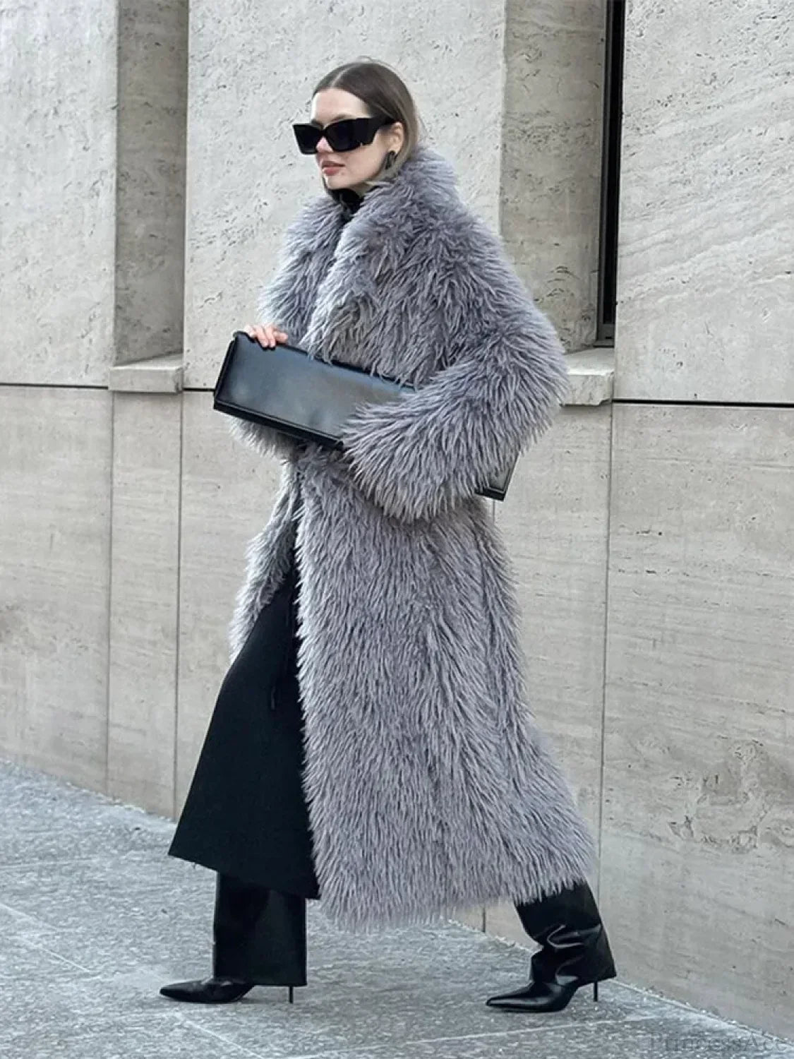 Big Lapel Long Fox Fur Coat image 7