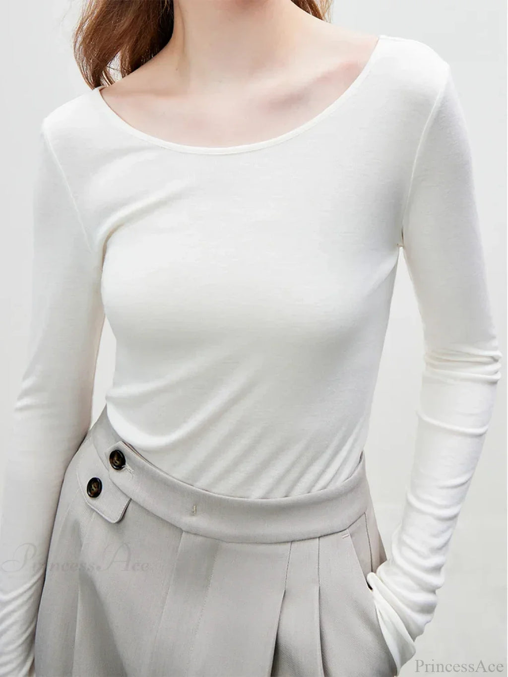 Big U - shaped Collar Slim Simple Basic Sweater image 4