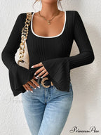 Binding Flounce Sleeve Scoop Neck Tee image 8