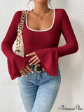 Binding Flounce Sleeve Scoop Neck Tee image 1