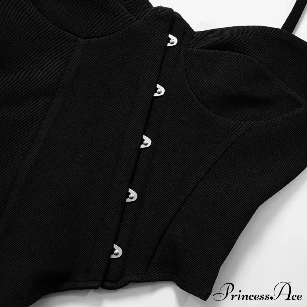 Black Asymetric Stylish Corset Top image 18