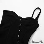 Black Asymetric Stylish Corset Top image 17