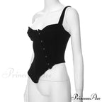 Black Asymetric Stylish Corset Top image 15