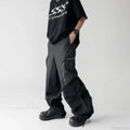 Black Baggy Cargo Streetwear Pants image 4