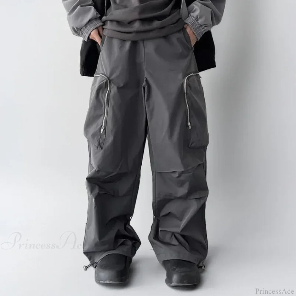 Black Baggy Cargo Streetwear Pants image 2