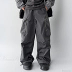 Black Baggy Cargo Streetwear Pants image 2