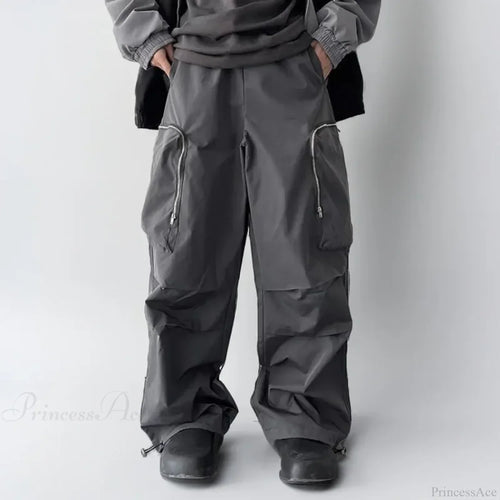 Black Baggy Cargo Streetwear Pants image 2