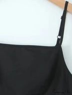 Black Bow Solid Charming Strap Midi Dress image 6