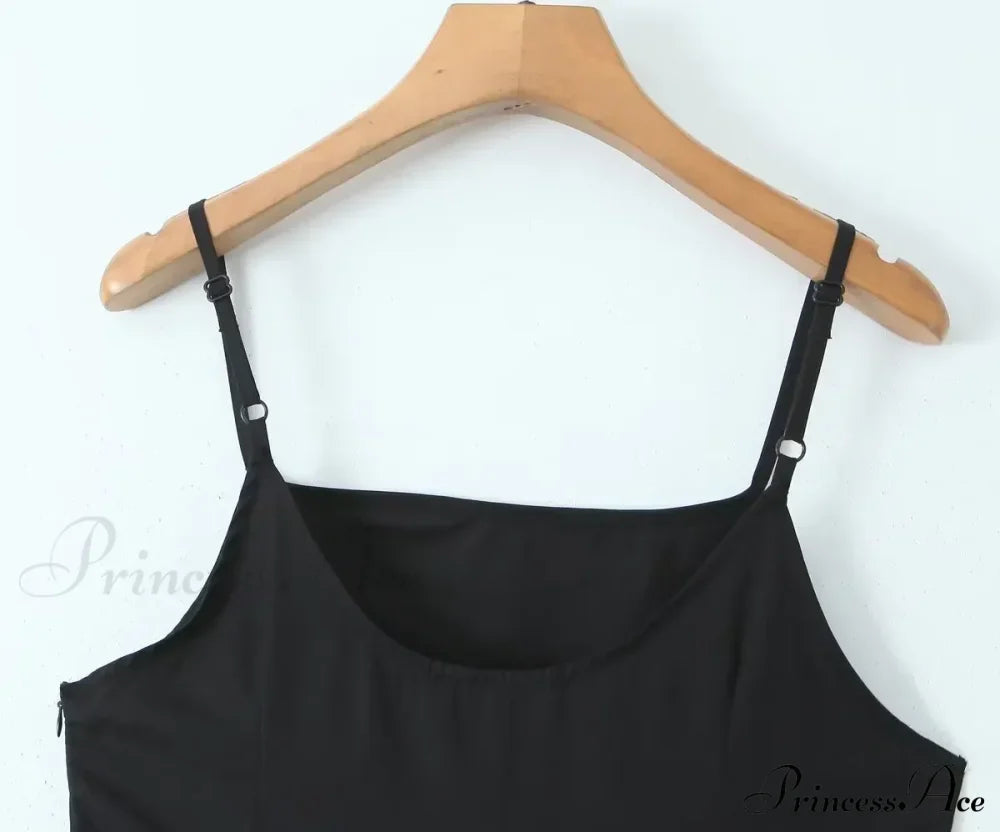 Black Bow Solid Charming Strap Midi Dress image 7