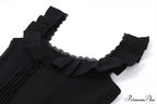 Black Corset Square Neck Graceful Frill Strap Mini Dress image 10