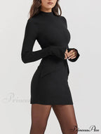 Black Elegant Mini Dress image 4