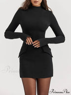 Black Elegant Mini Dress image 1
