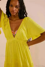 Black Embroidery Round Neck Flare Boho Dress image 18