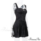 Black Front Stylish Lace-Up Mini Dress image 7