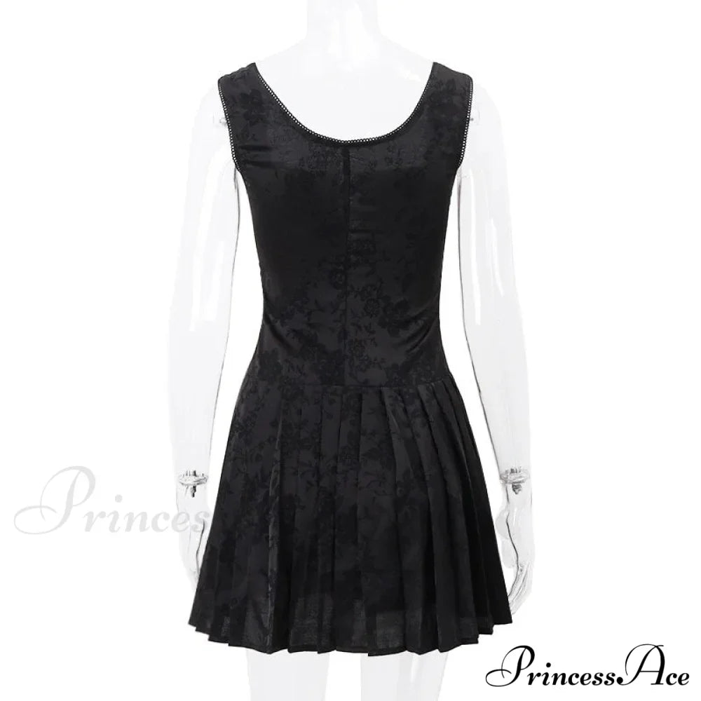 Black Front Stylish Lace-Up Mini Dress image 8