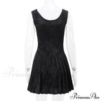 Black Front Stylish Lace-Up Mini Dress image 8