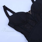 Black Gown Corset Elegant Insert with Party Bodycon Evening - Mesh Bandage Clubwear image 17