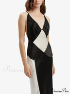 Black Ivory Stylish Contrast Maxi Dress image 3