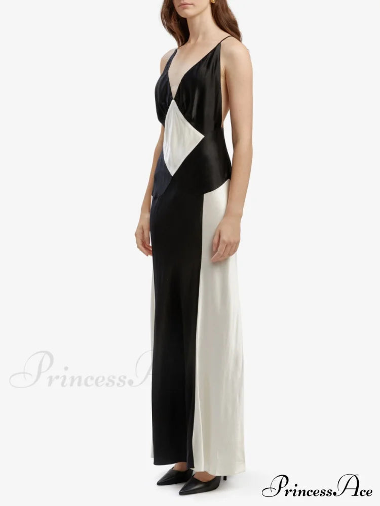 Black Ivory Stylish Contrast Maxi Dress image 5