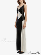 Black Ivory Stylish Contrast Maxi Dress image 5