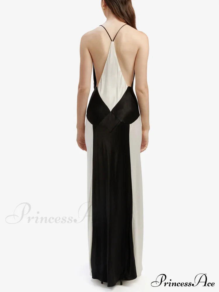 Black Ivory Stylish Contrast Maxi Dress image 4