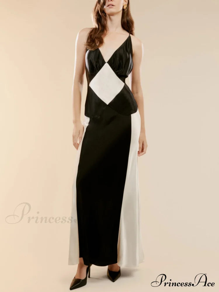 Black Ivory Stylish Contrast Maxi Dress image 1