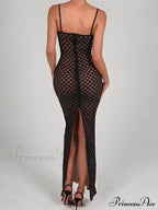 Black Lace Stylish Layered Maxi Dress image 5