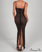 Black Lace Stylish Layered Maxi Dress image 6