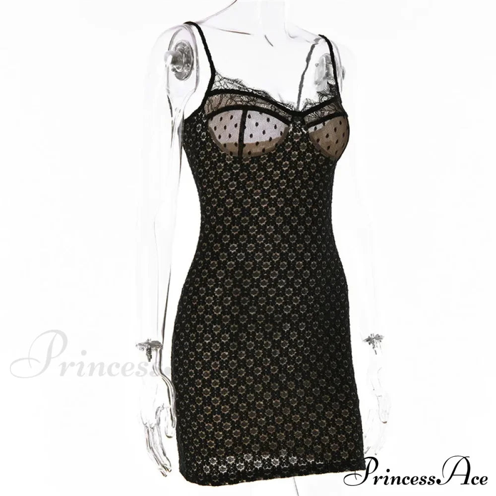 Black Lace Stylish Layered Maxi Dress image 12