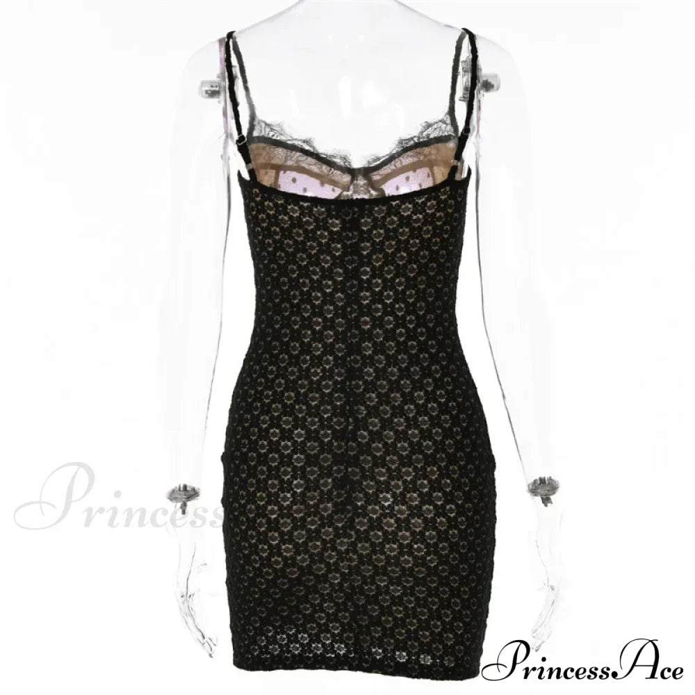 Black Lace Stylish Layered Maxi Dress image 14