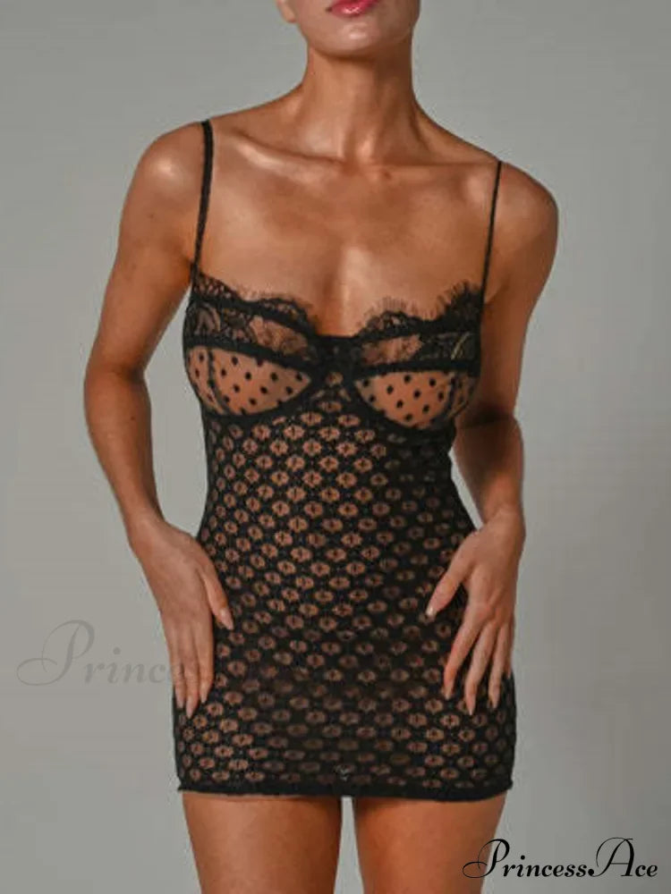 Black Lace Stylish Layered Maxi Dress image 8